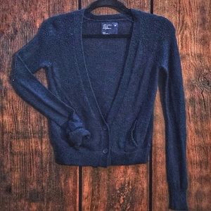 AE0 American Eagle Navy V-Neck Cardigan w Buttons